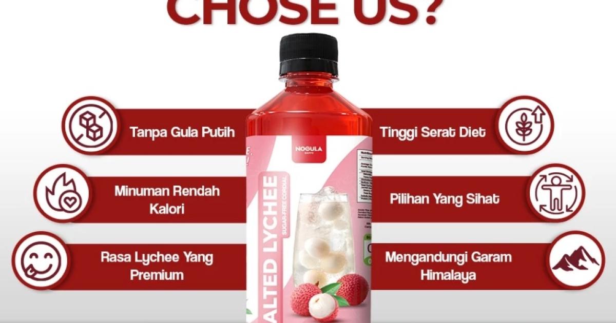 Nogula Salted Lychee Sugar Free Cordial Syrup (Free Sparkling Water-Limited Stock)