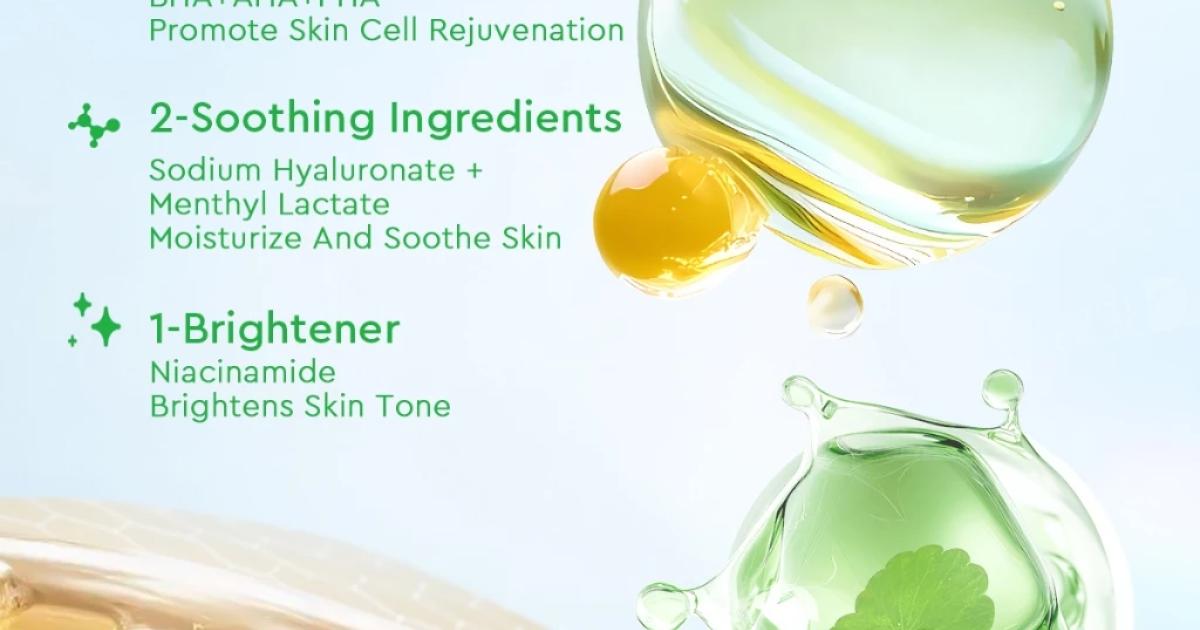 Glad2Glow Centella Salicylic Acid Exfoliating Toner Pad Clear Acne Patch Pimple Scars Soothing Skin