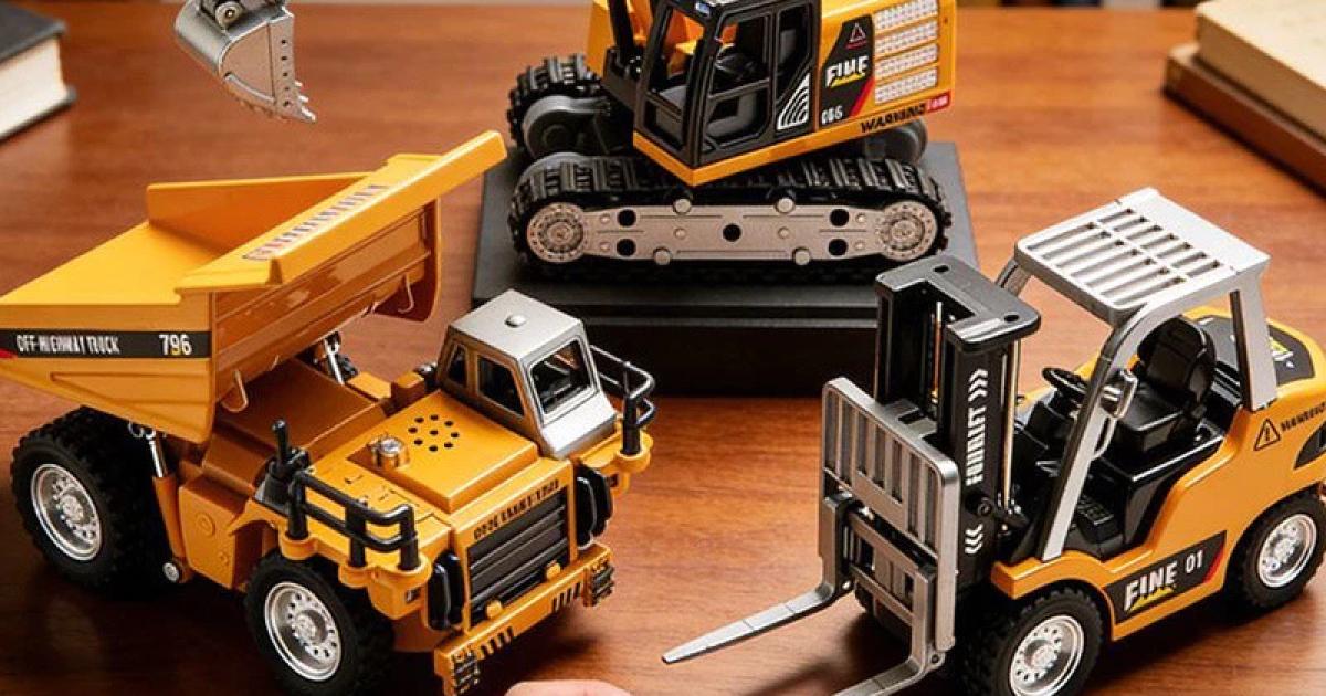 1:64 Alloy RC Excavator Dump Truck Forklift MINI Desktop Pocket Engineering Vehicle 2.4G Remote Control