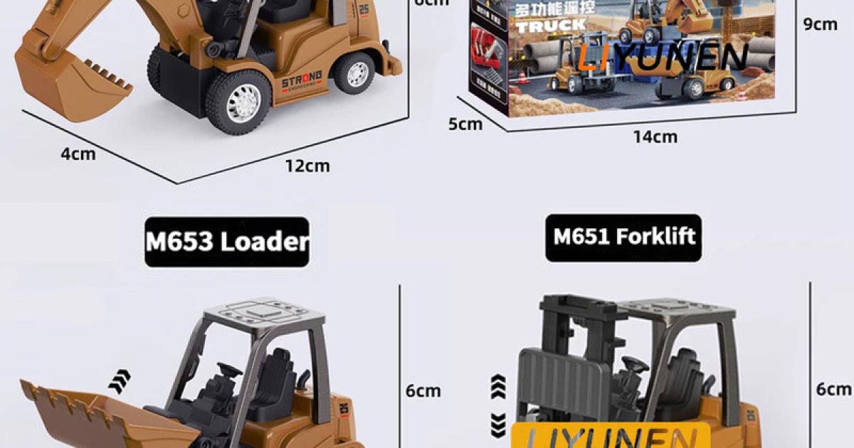 1:64 Desktop Alloy Remote Control Excavator Forklift Bulldozer RC Vehicle Engineering
